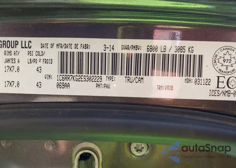 2014 Ram 1500 St from USA, damaged, VIN 1C6RR7KG2ES302229